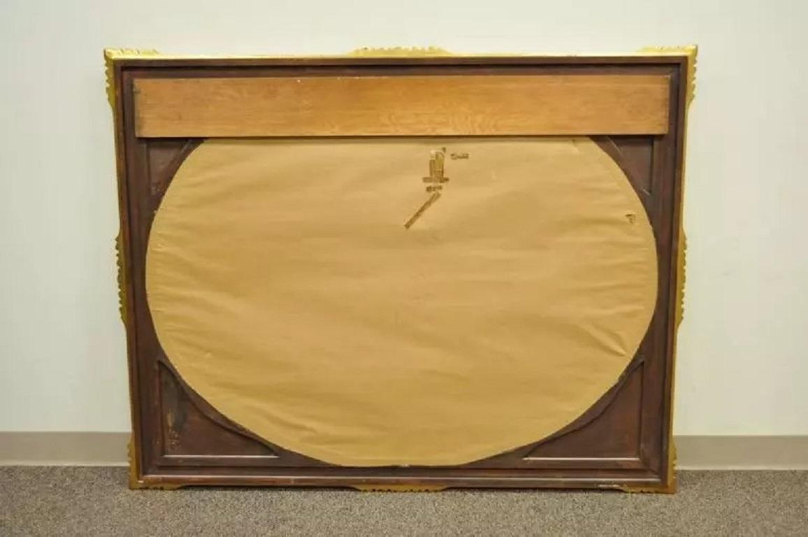 Vintage Italian Regency Gold vergoldet geschnitztem Holz Florentine Rechteckige Wandspiegel im Angebot 3
