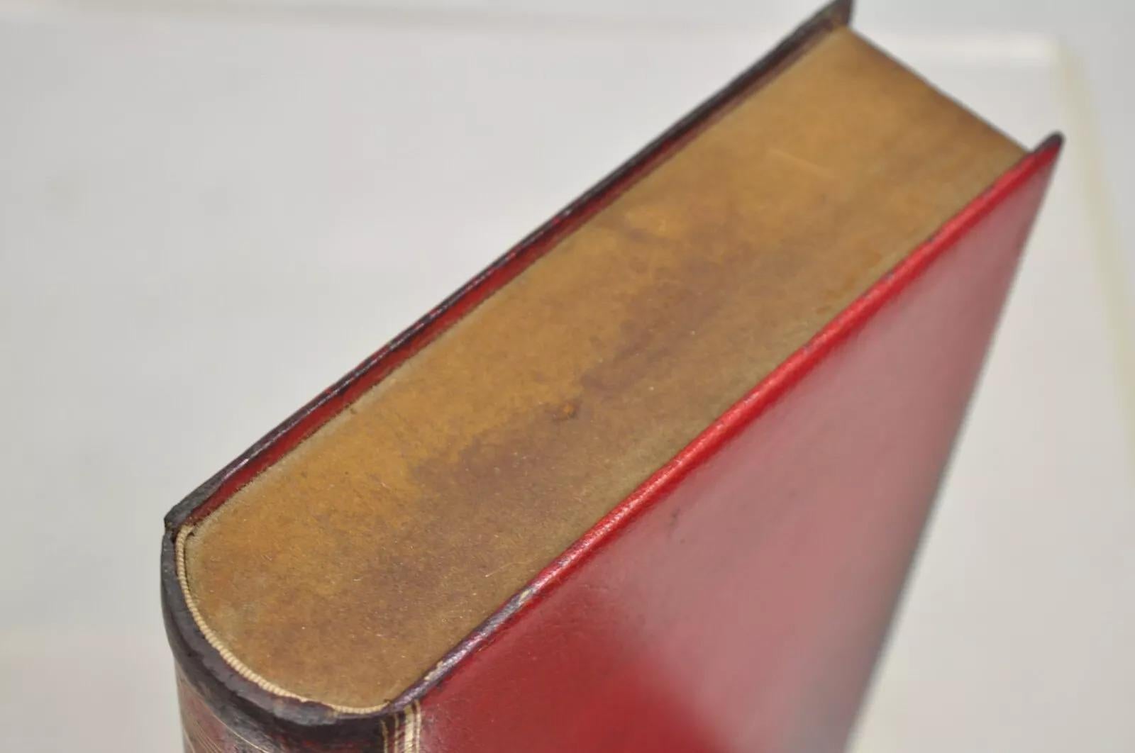 Vintage Italian Regency Red Leather Bound 