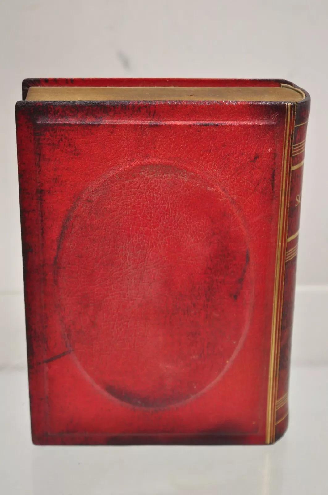 20th Century Vintage Italian Regency Red Leather Bound 