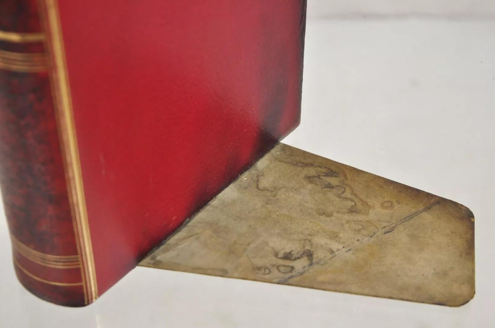 Vintage Italian Regency Red Leather Bound 