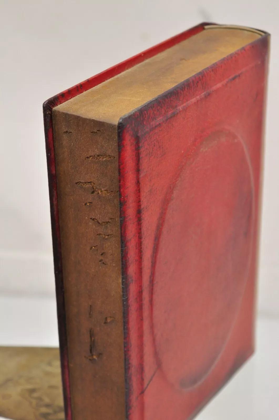 Vintage Italian Regency Red Leather Bound 