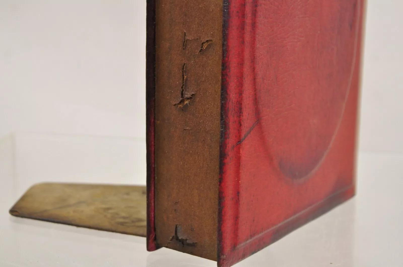 Vintage Italian Regency Red Leather Bound 