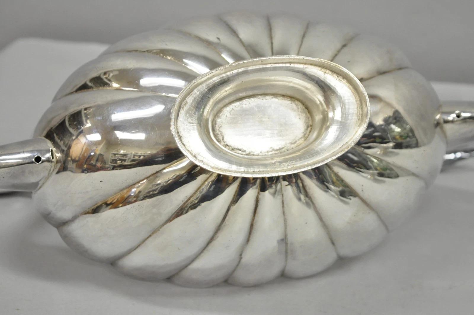 Vintage Italian Regency Silver Plated Figural Double Swan Bird Oval Fruit Bowl im Angebot 4