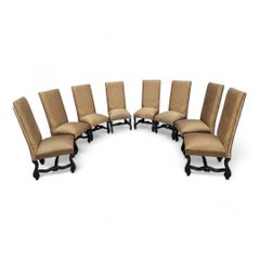 Vintage Italian Regency Style High Back Dinning Chairs - Set Of 8