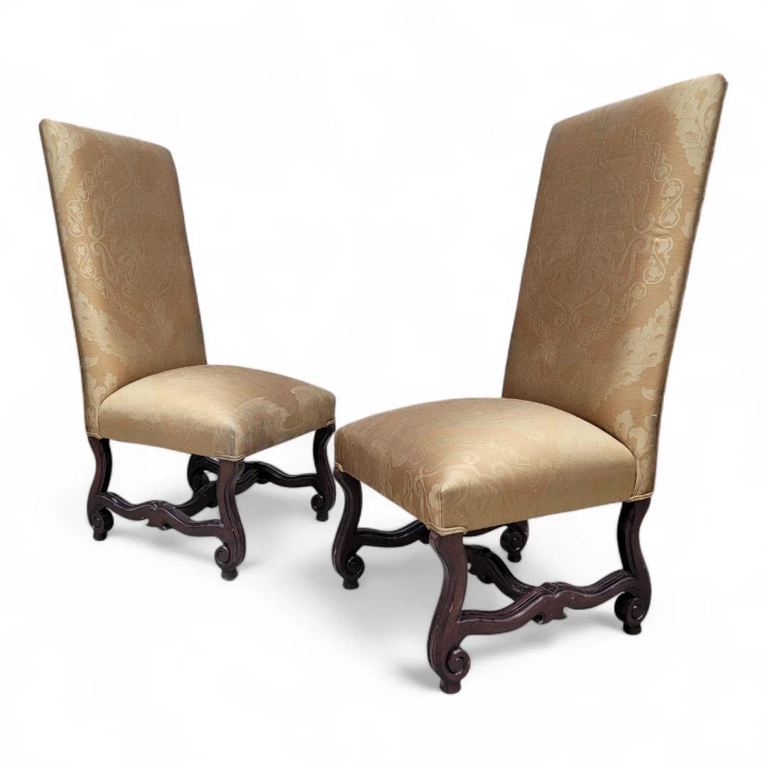 Vintage Italian Regency Style hohe Rückenlehne Esszimmer Stühle - Set von 8 (Polster) im Angebot