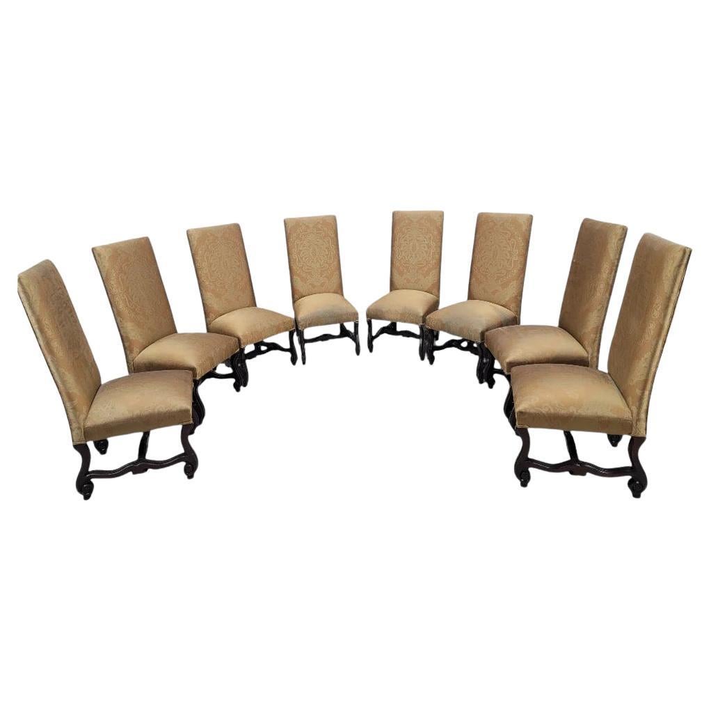 Sedie da pranzo con schienale alto in stile reggenza italiano vintage - Set di 8
