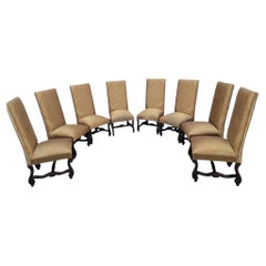 Sillas de comedor con respaldo alto estilo Regencia italiana vintage - Juego de 8