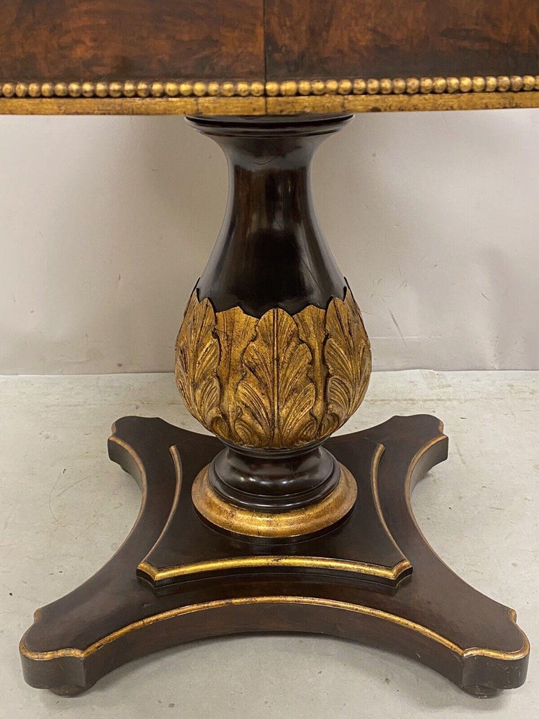 Vintage Italian Regency Style Pedestal Base Round Dining Table Cream