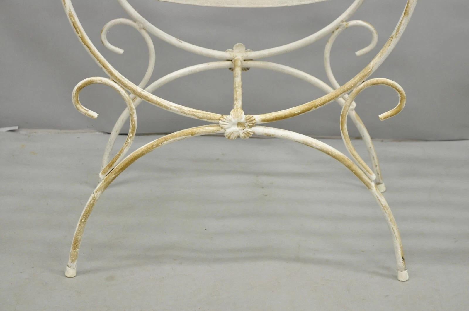 Vintage Italian Regency Wrought Iron & Brass Curule X Frame Stool - a Pair For Sale 2