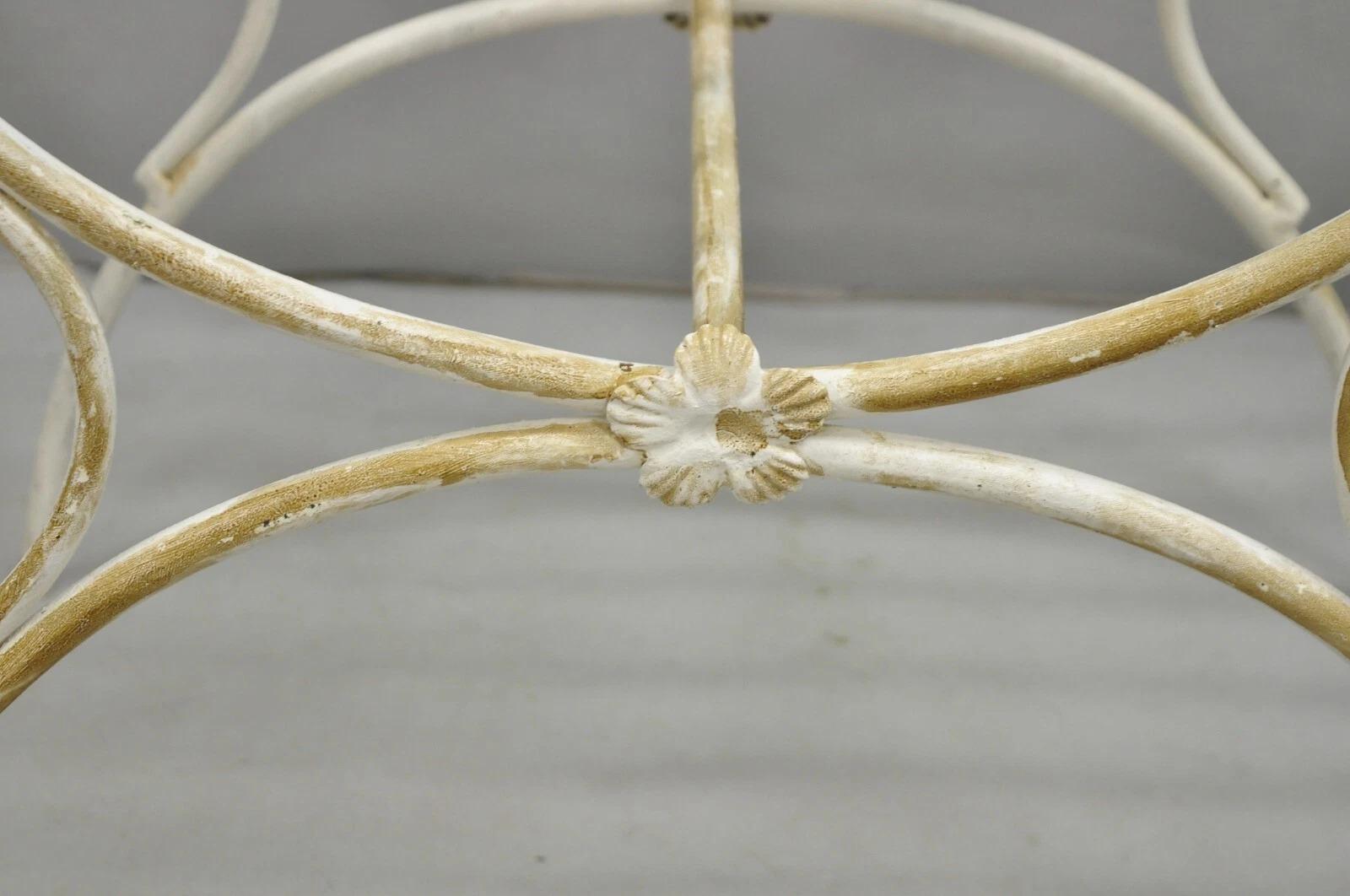 Vintage Italian Regency Wrought Iron & Brass Curule X Frame Stool - a Pair For Sale 3