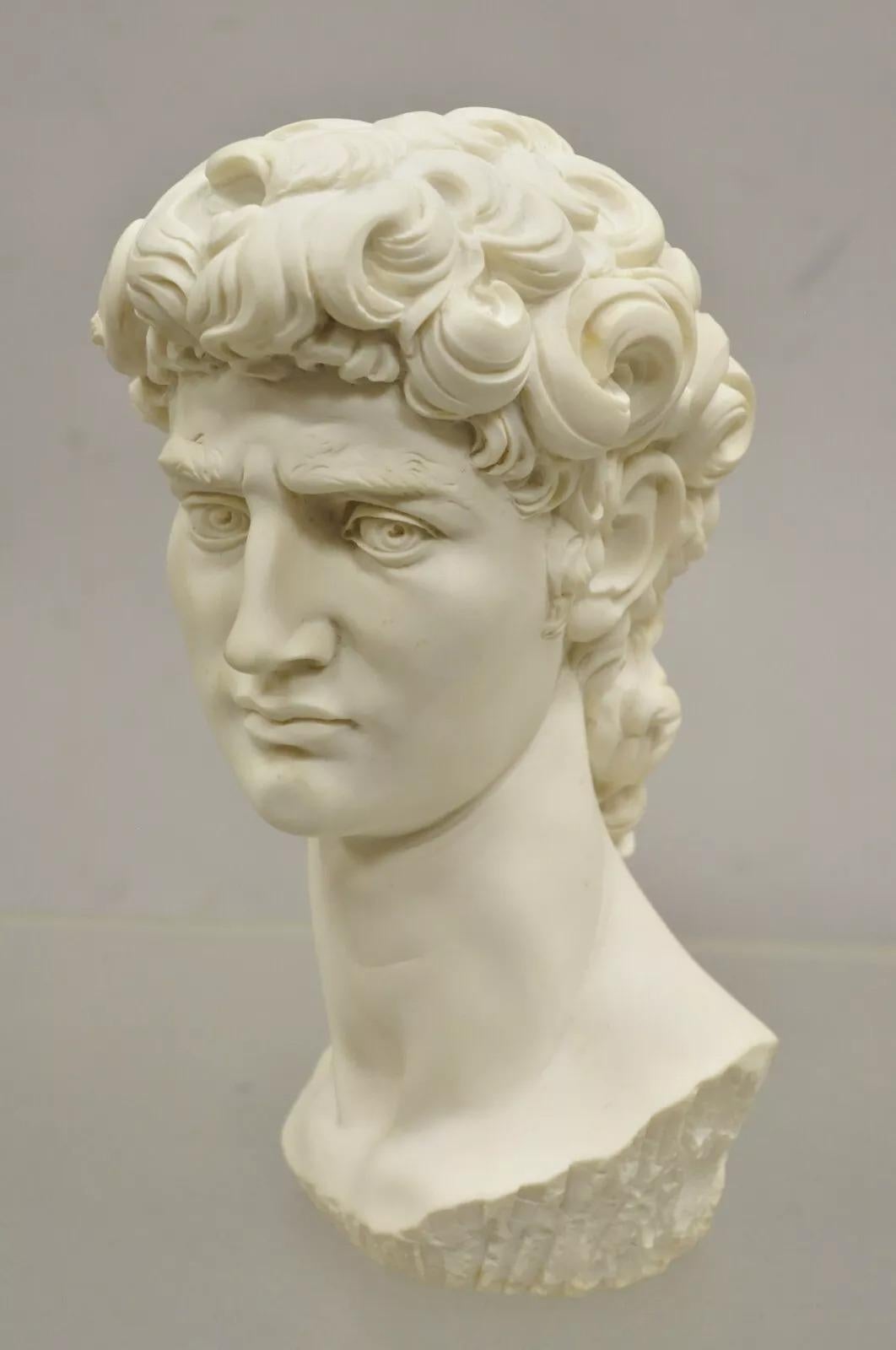 Other Vintage Italian Resin Michaelangelo Bust of David Sculpture after A. Giannelli