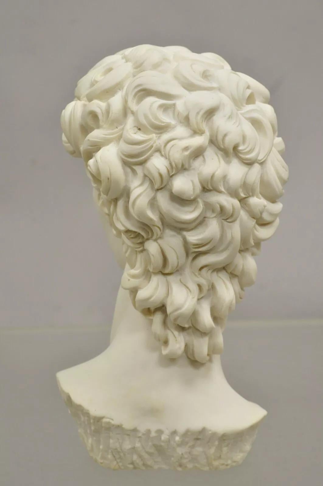 Vintage Italian Resin Michaelangelo Bust of David Sculpture after A. Giannelli 2