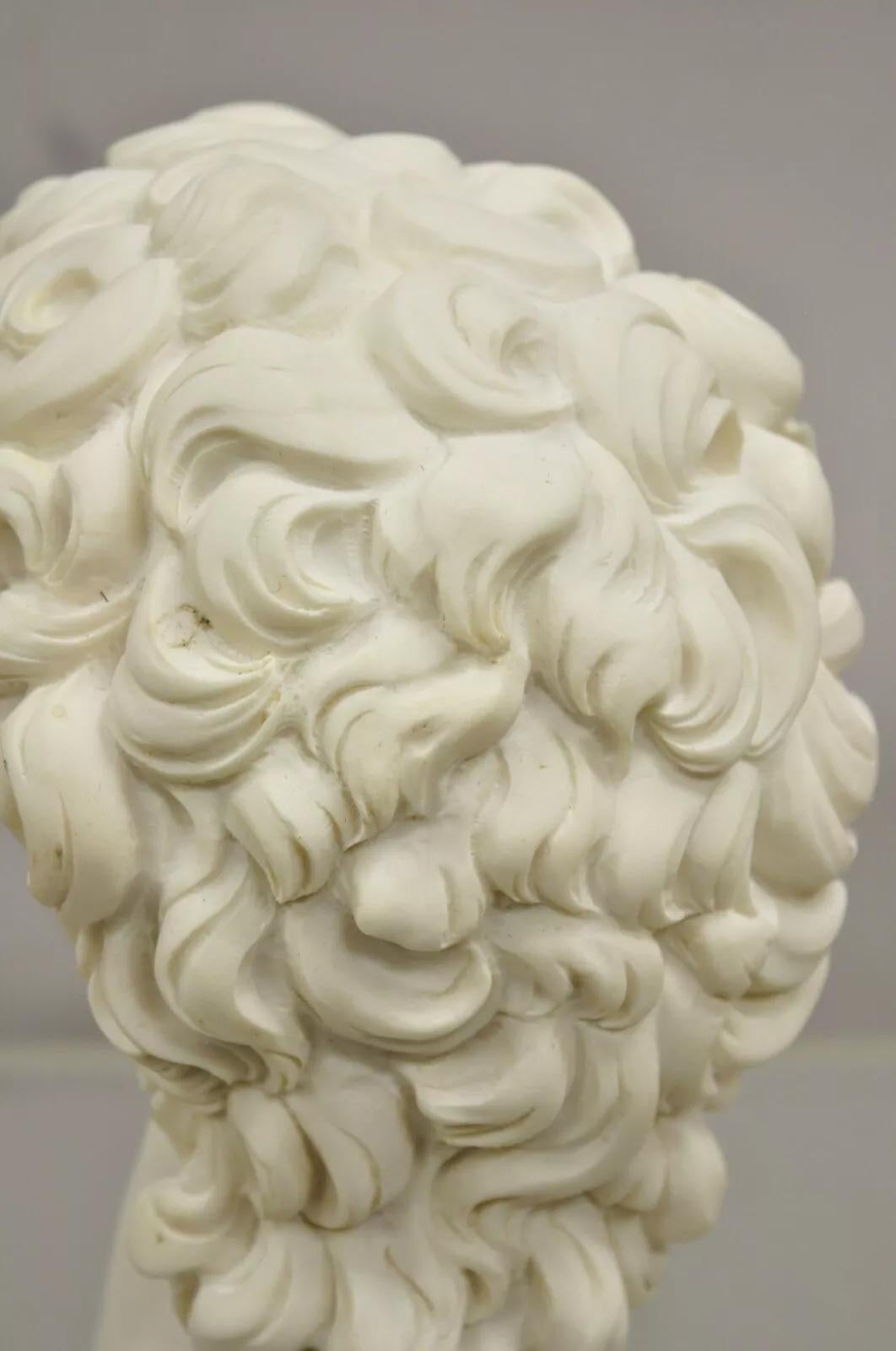 Vintage Italian Resin Michaelangelo Bust of David Sculpture after A. Giannelli 3