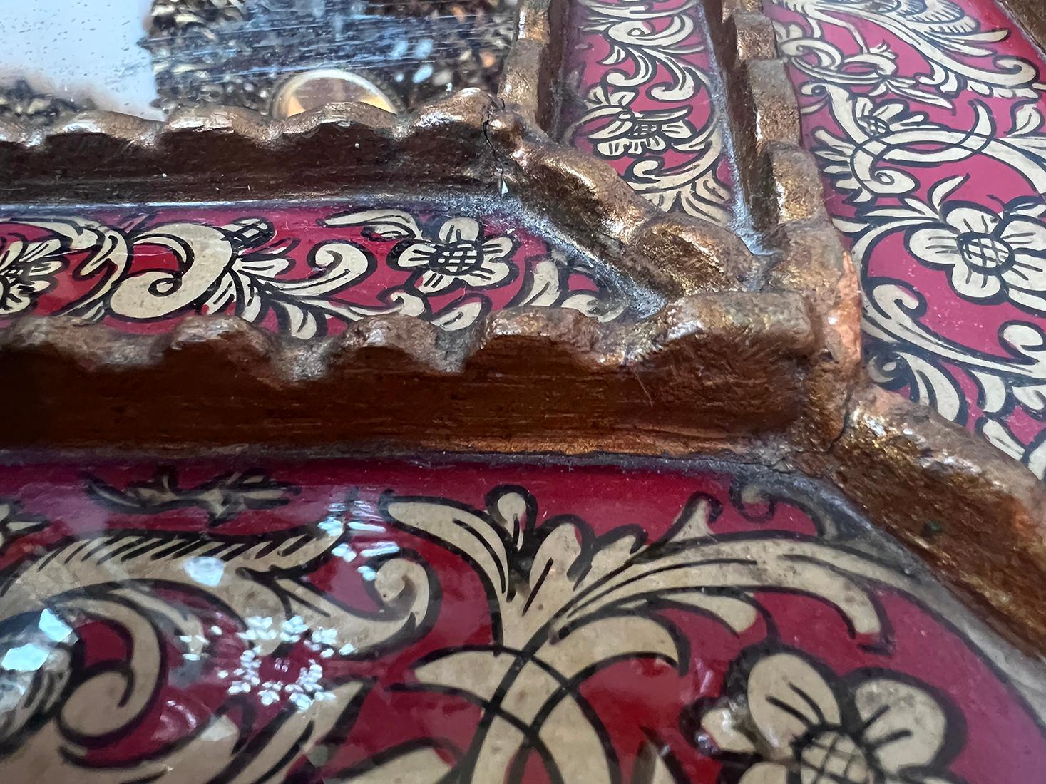 Espejo Vintage Italiano Pintado al Revés en Bueno estado para la venta en New York, NY