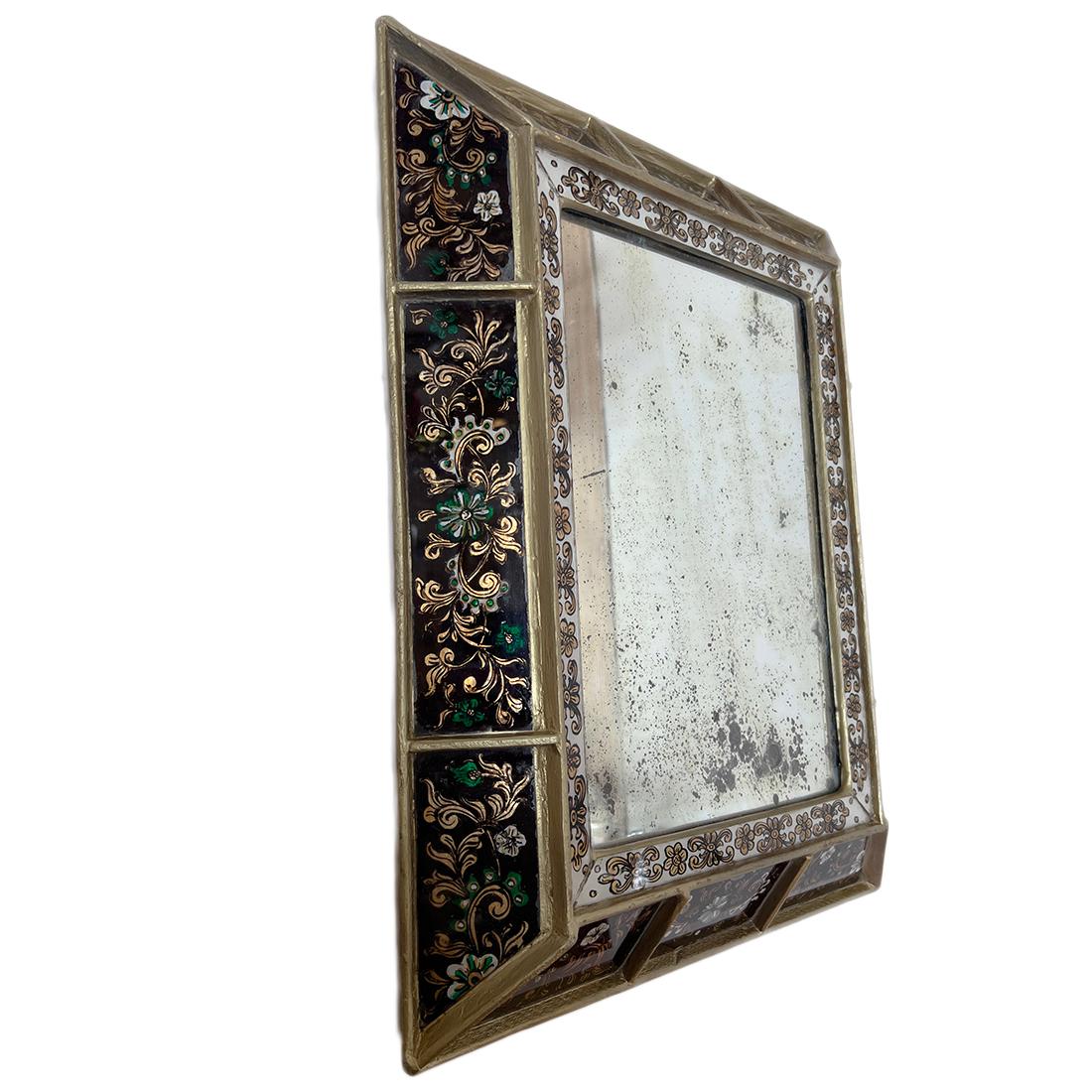 Espejo Vintage Italiano Pintado al Revés Pintado a mano en venta