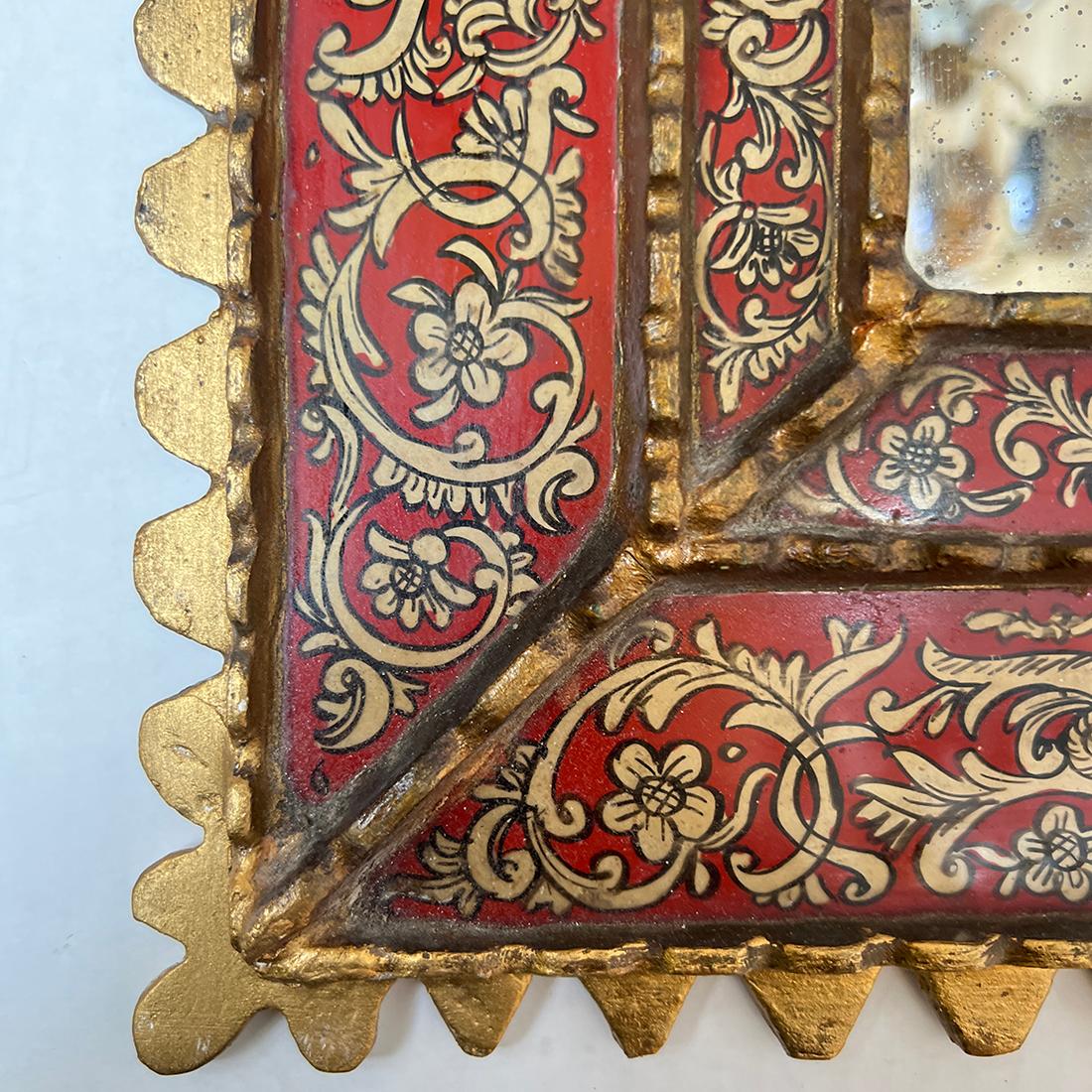 Espejo Vintage Italiano Pintado al Revés en venta 1