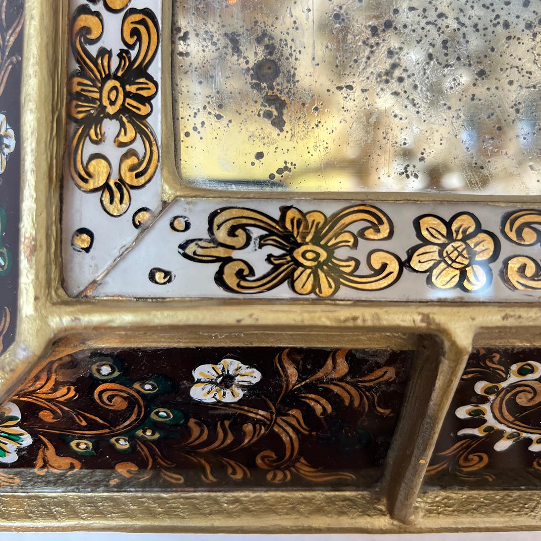 Espejo Vintage Italiano Pintado al Revés mediados del siglo XX en venta