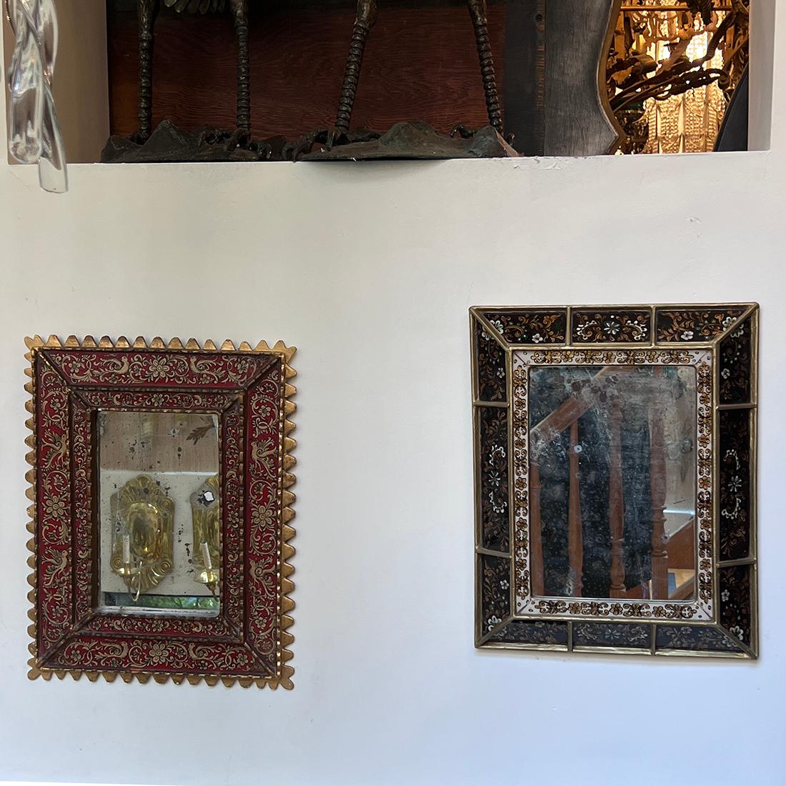 Espejo Vintage Italiano Pintado al Revés en venta 2