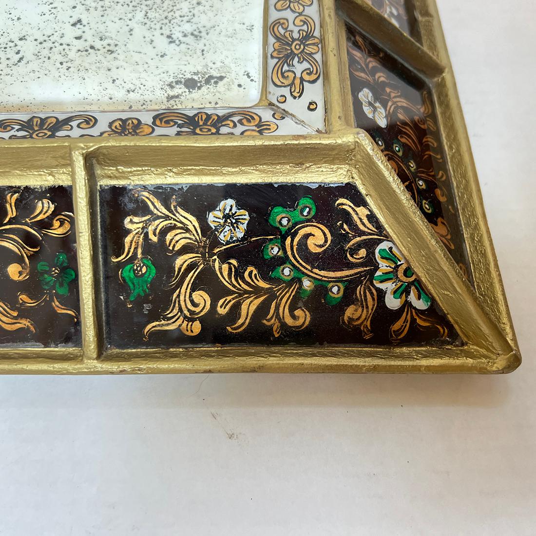 Espejo Vintage Italiano Pintado al Revés en venta 1