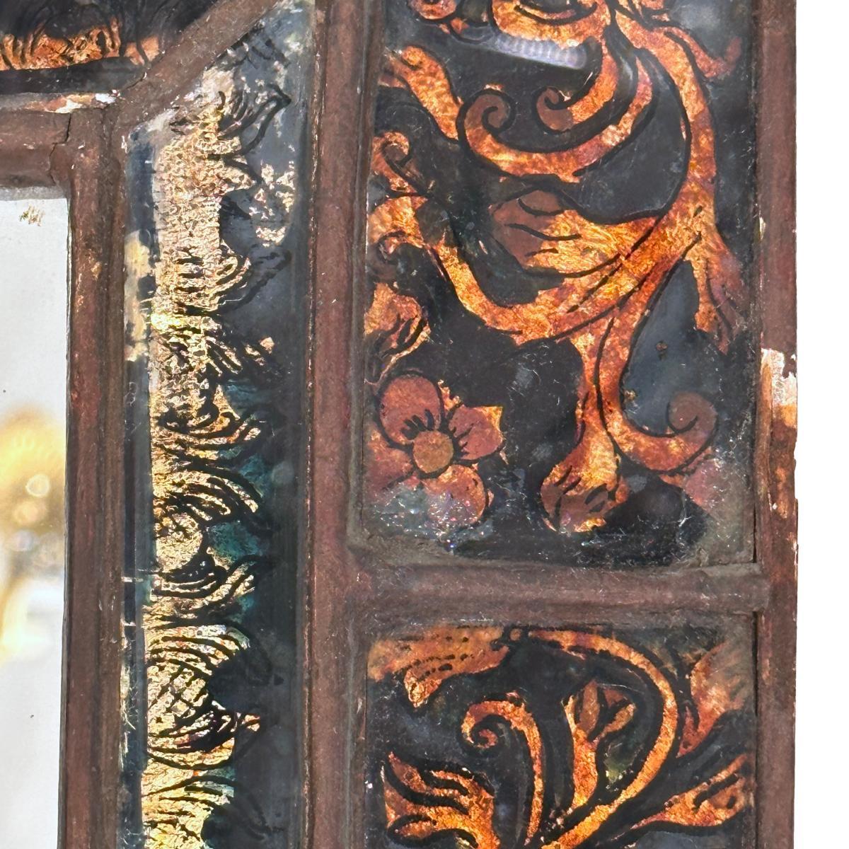 Vintage Italian Reversed Painted Mirror (Italienisch) im Angebot