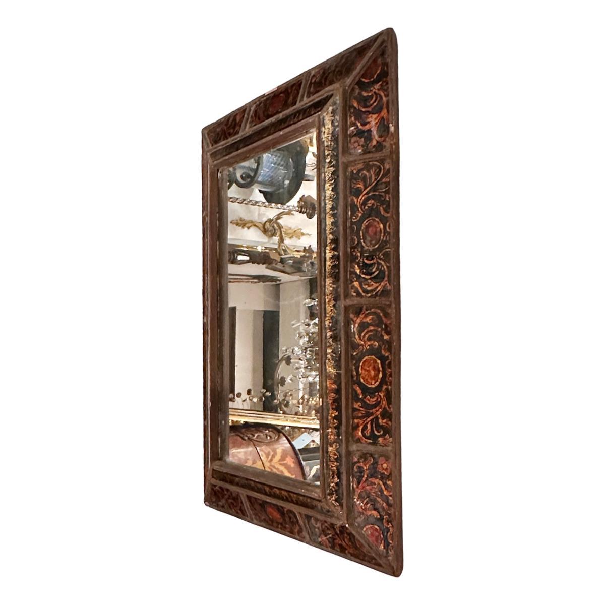 Vintage Italian Reversed Painted Mirror im Zustand „Gut“ im Angebot in New York, NY