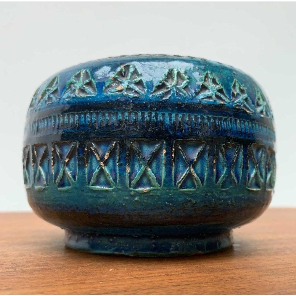 Cenicero vintage de cerámica italiana Rimini Blu de Aldo Londi para Bitossi Italiano en venta