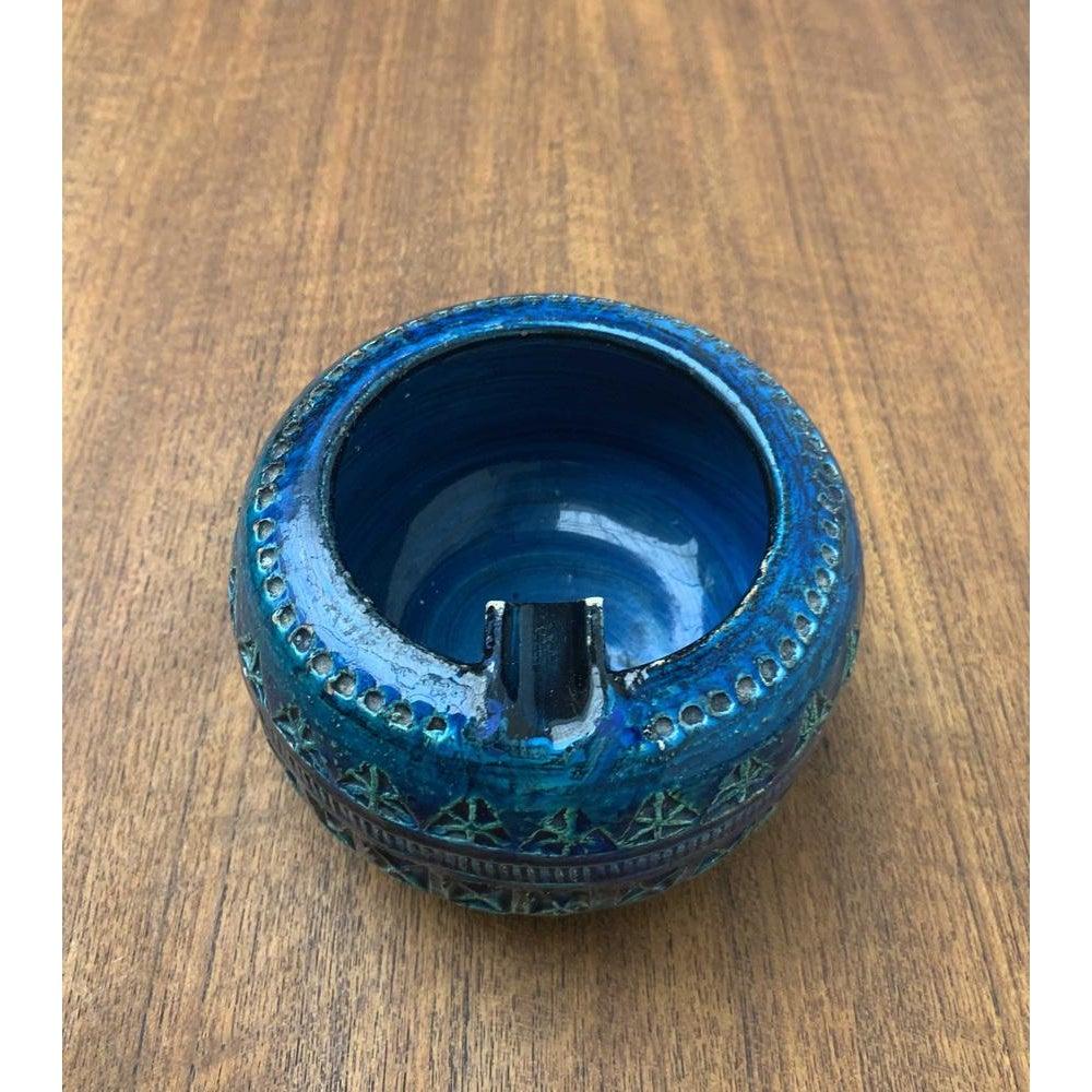 Cenicero vintage de cerámica italiana Rimini Blu de Aldo Londi para Bitossi Cerámico en venta