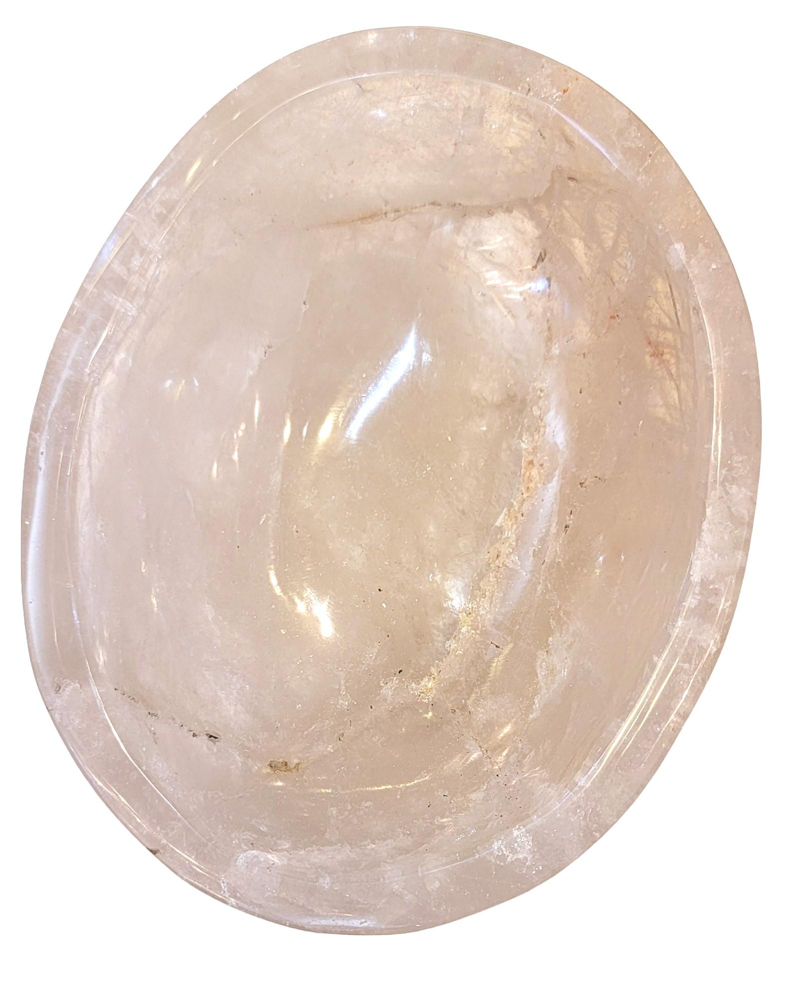 Bol vintage en cristal de roche italien sculpté à la main  Bon état - En vente à Pasadena, CA