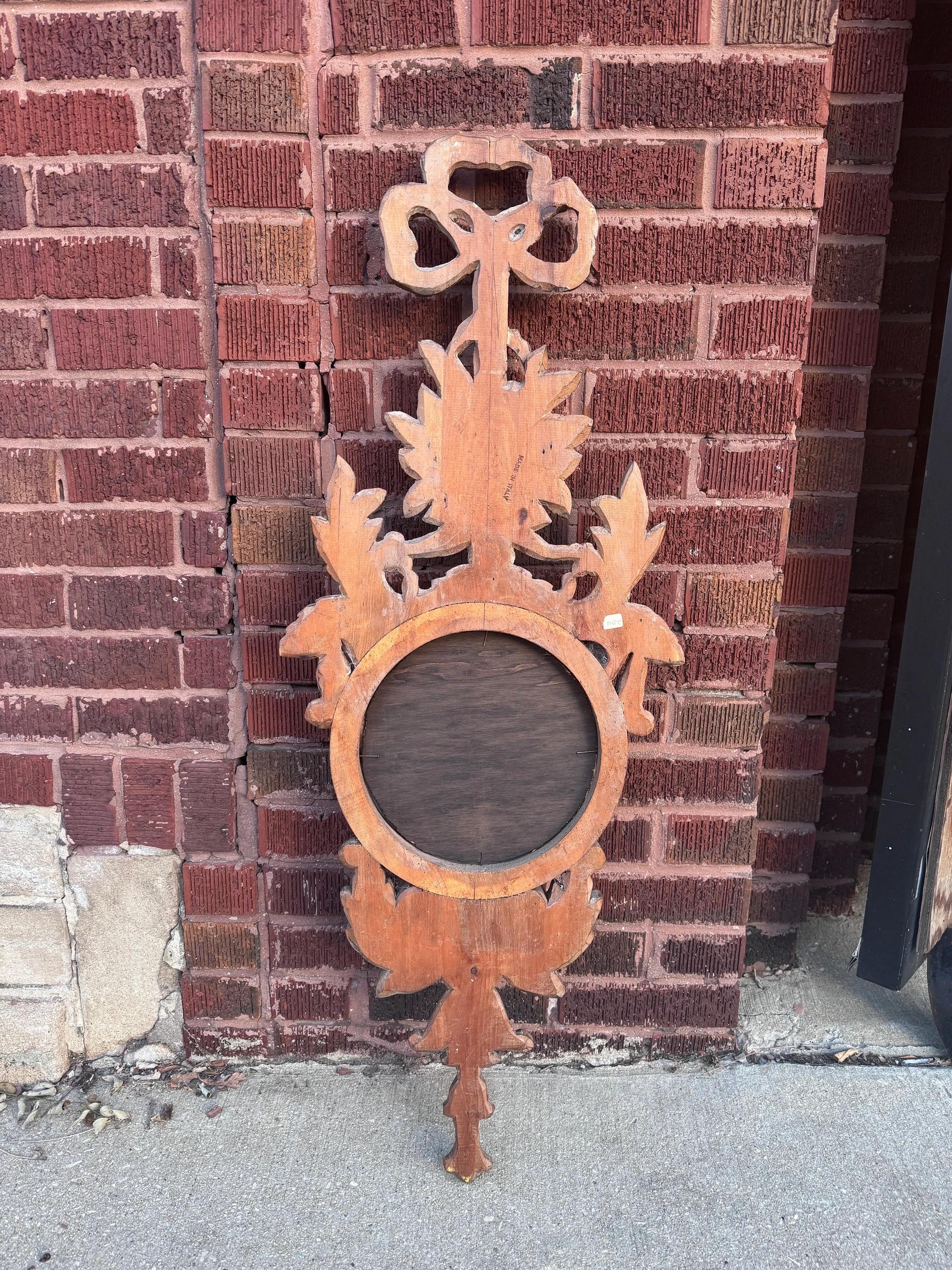 Vintage Italian Rococo Carved Ornate Wall Mirror In Good Condition In Chicago, IL