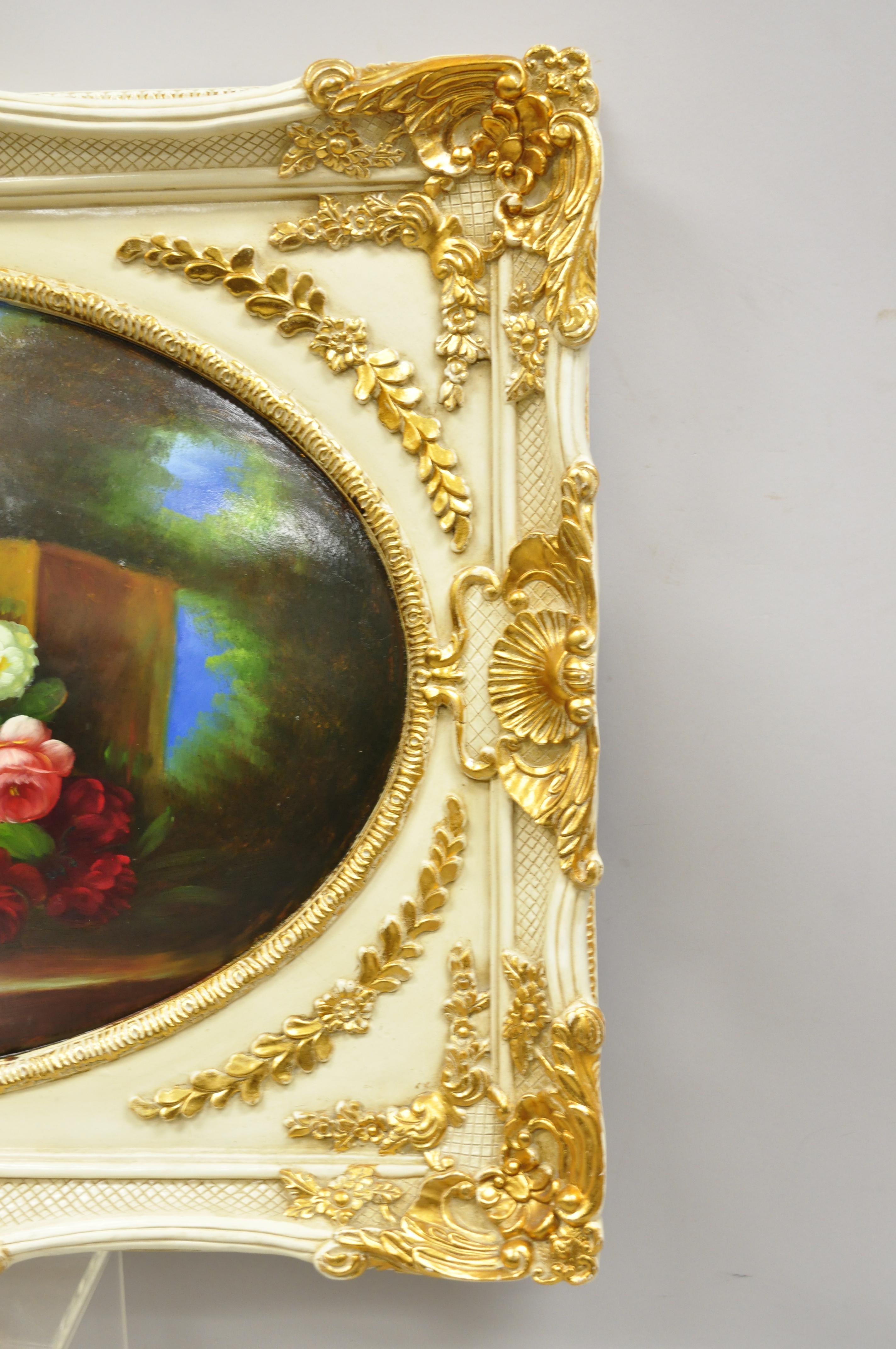 Legno Quadro d'arte da parete Vintage Italian Rococo Flower Still Life di Mirtex Trading