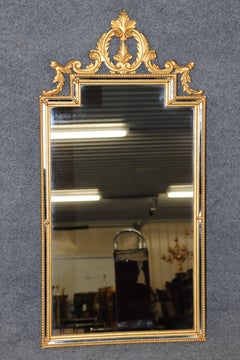 Vintage Italian Rococo Style Carved Gold Gilt Mirror
