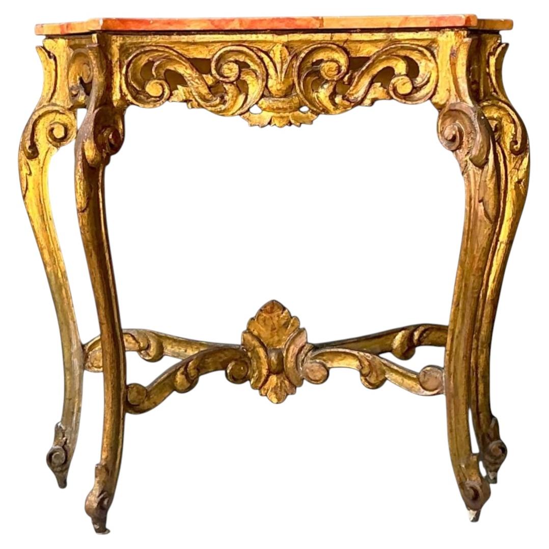 Vintage Italian Rococo Style Console Table