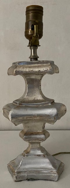 Vintage Italian Rococo Style Silver Gilt Table Lamp