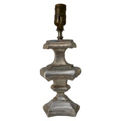 Lampe de bureau italienne vintage de style rococo en argent doré