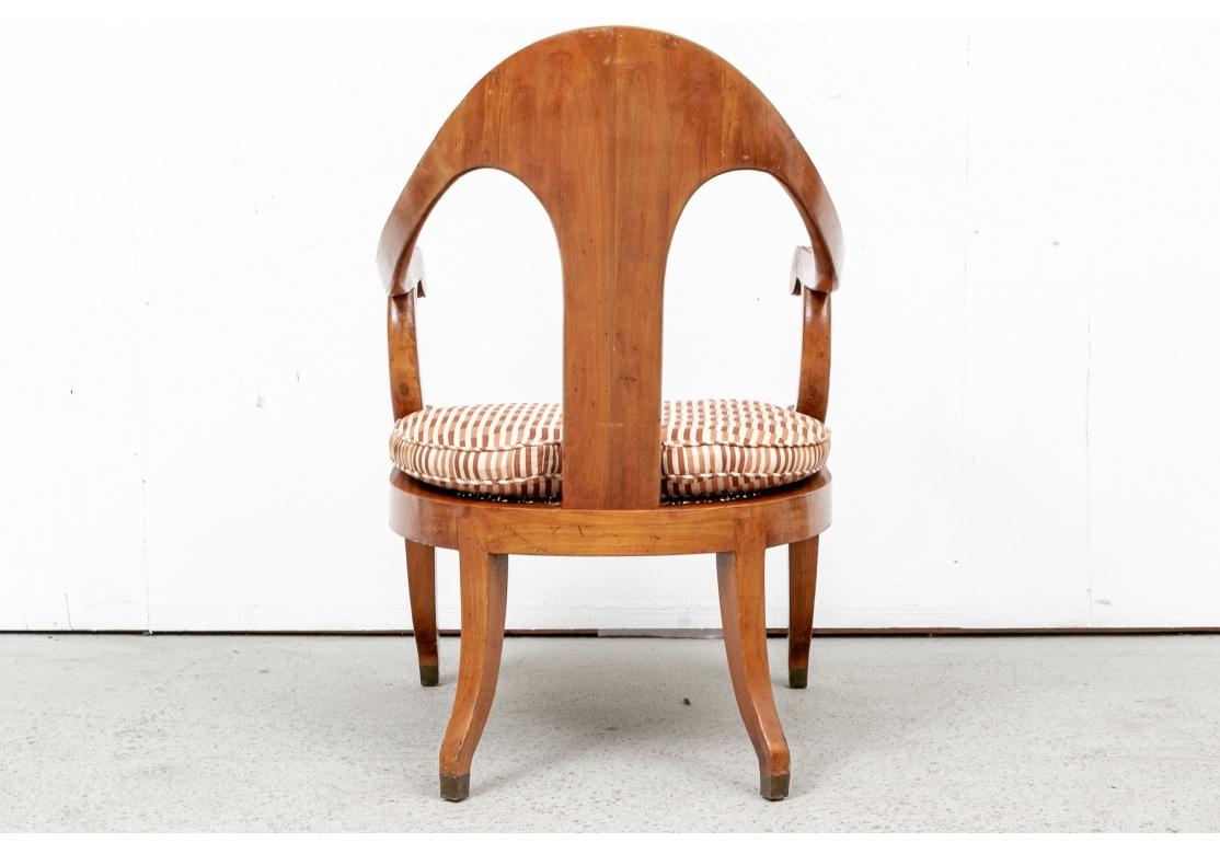 Vintage Italian Roman Spoon Back Chair In Olive Wood for Restoration For Sale 6