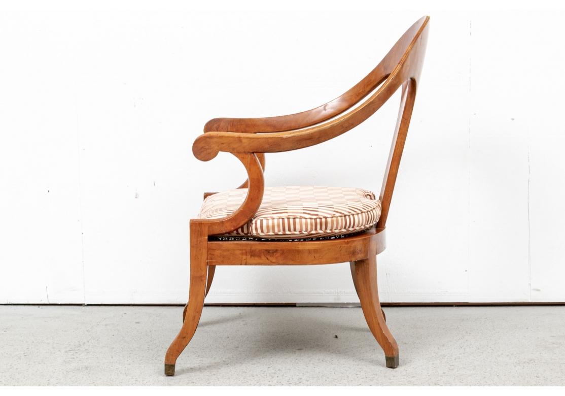 Vintage Italian Roman Spoon Back Chair In Olive Wood for Restoration For Sale 2