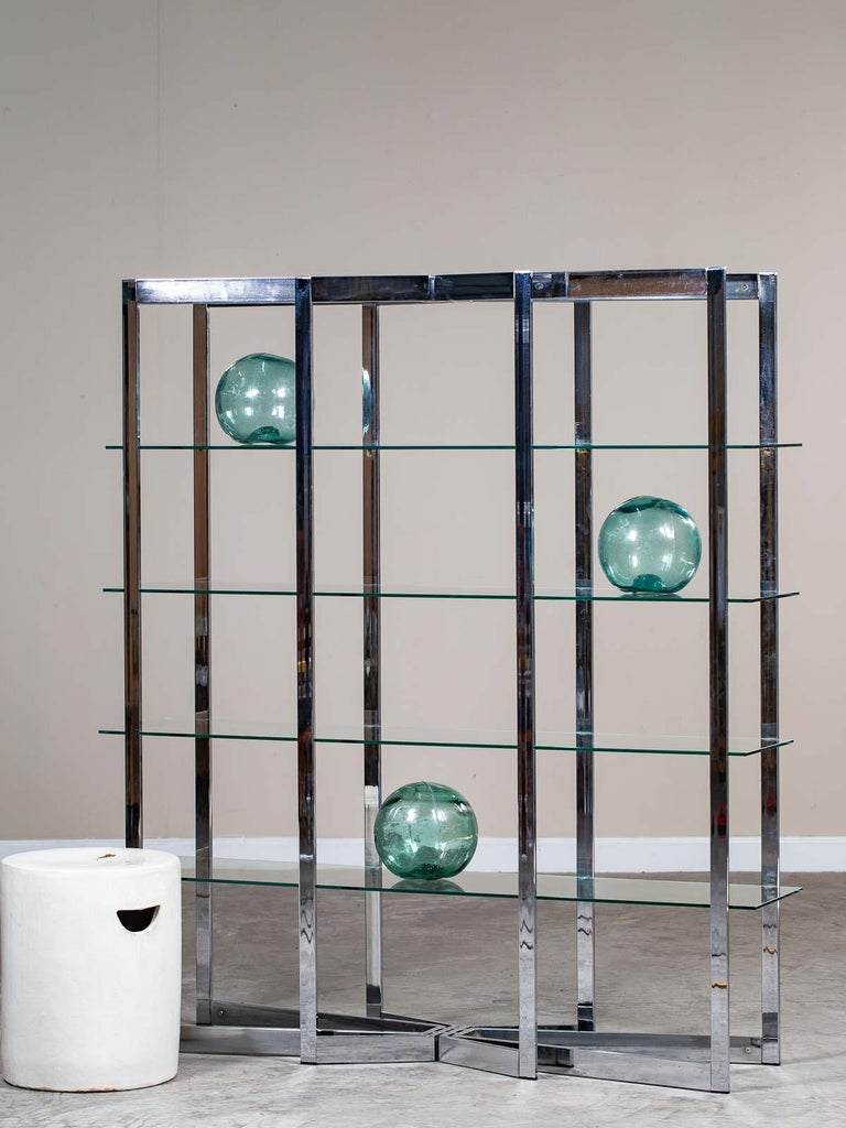 Vintage Italian Romeo Rega Chrome Etagere Bookcase, circa ...