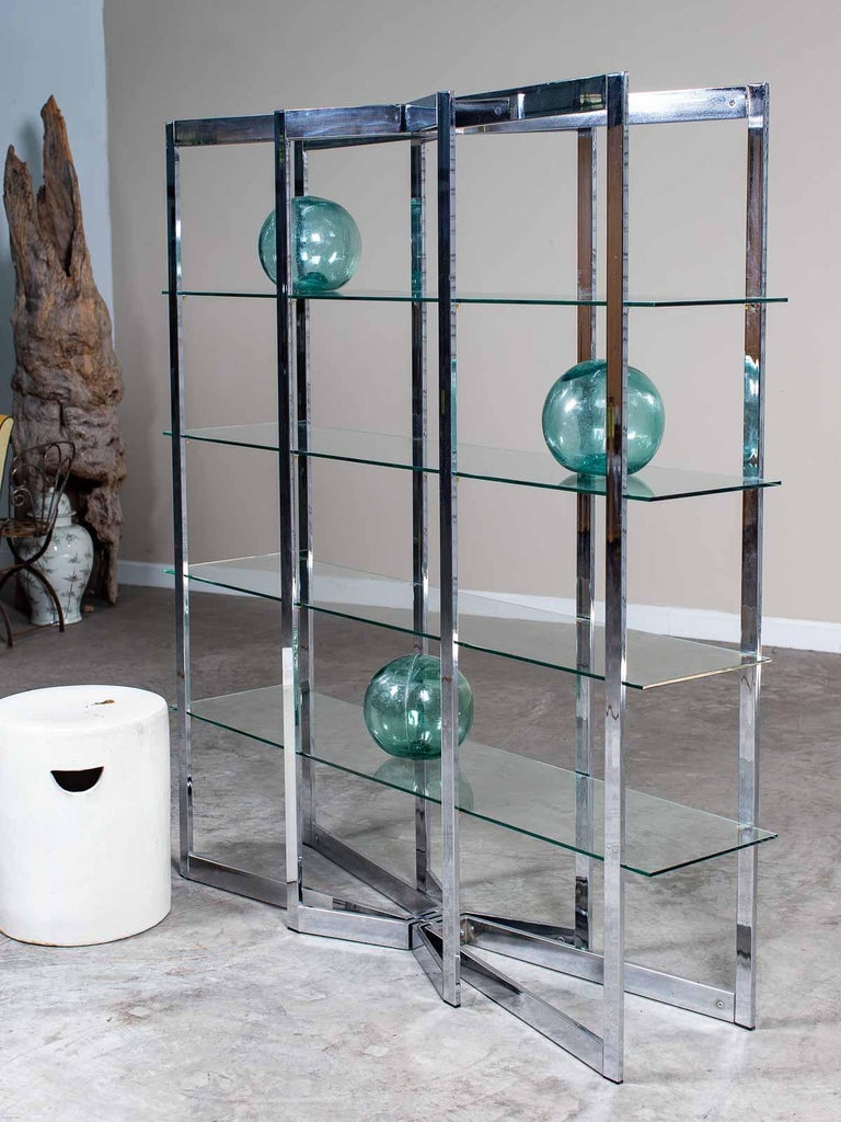 Vintage Italian Romeo Rega Chrome Etagere Bookcase, circa ...