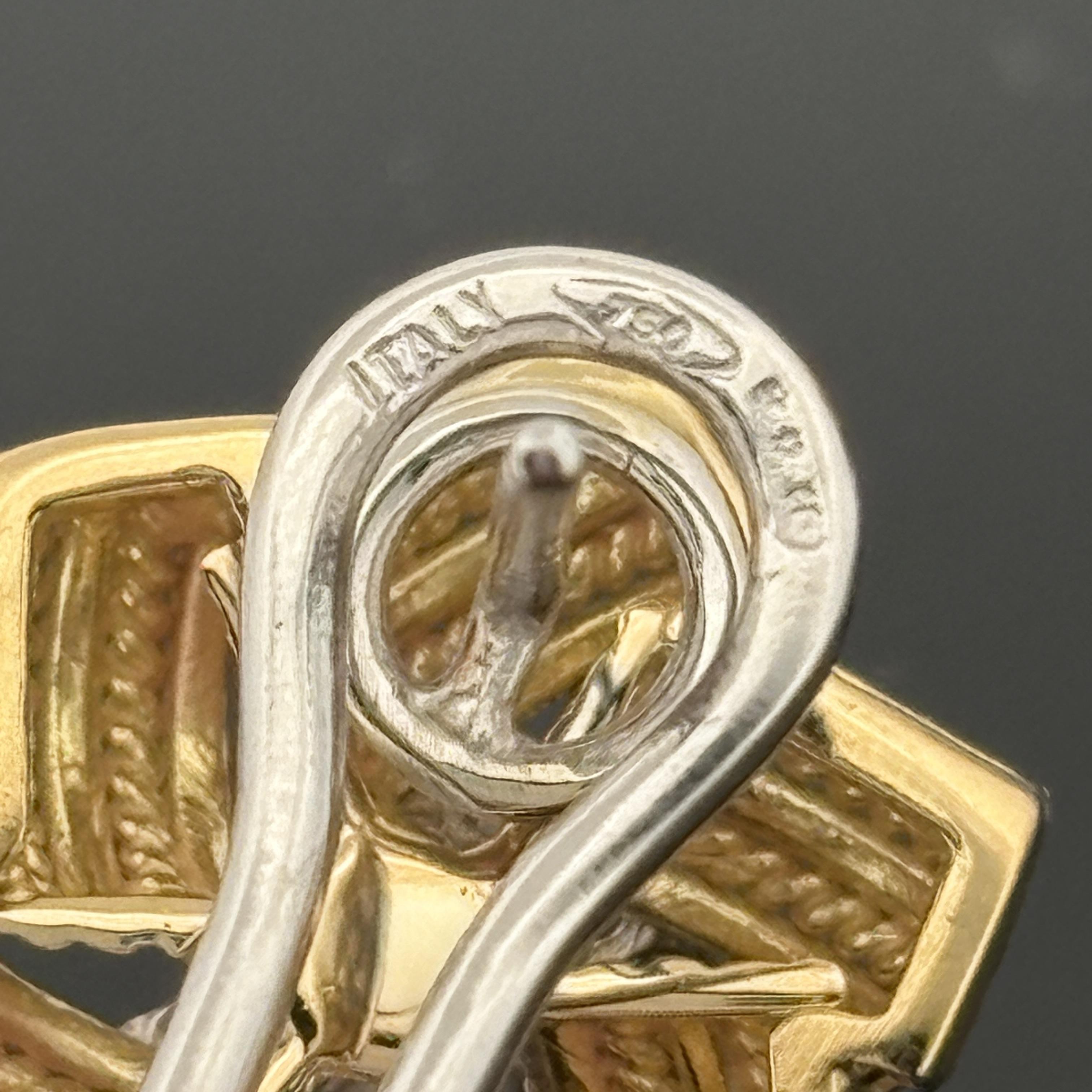 Orecchini d'epoca in oro 18 carati con motivo a corda e diamanti - 1965 ca. in vendita 2