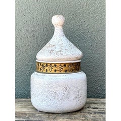 Vintage Italian Rosenthal Netter Glazed Ceramic Lidded Jar
