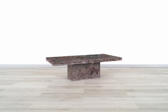 Vintage Italian Rosso Levanto Marble Coffee Table