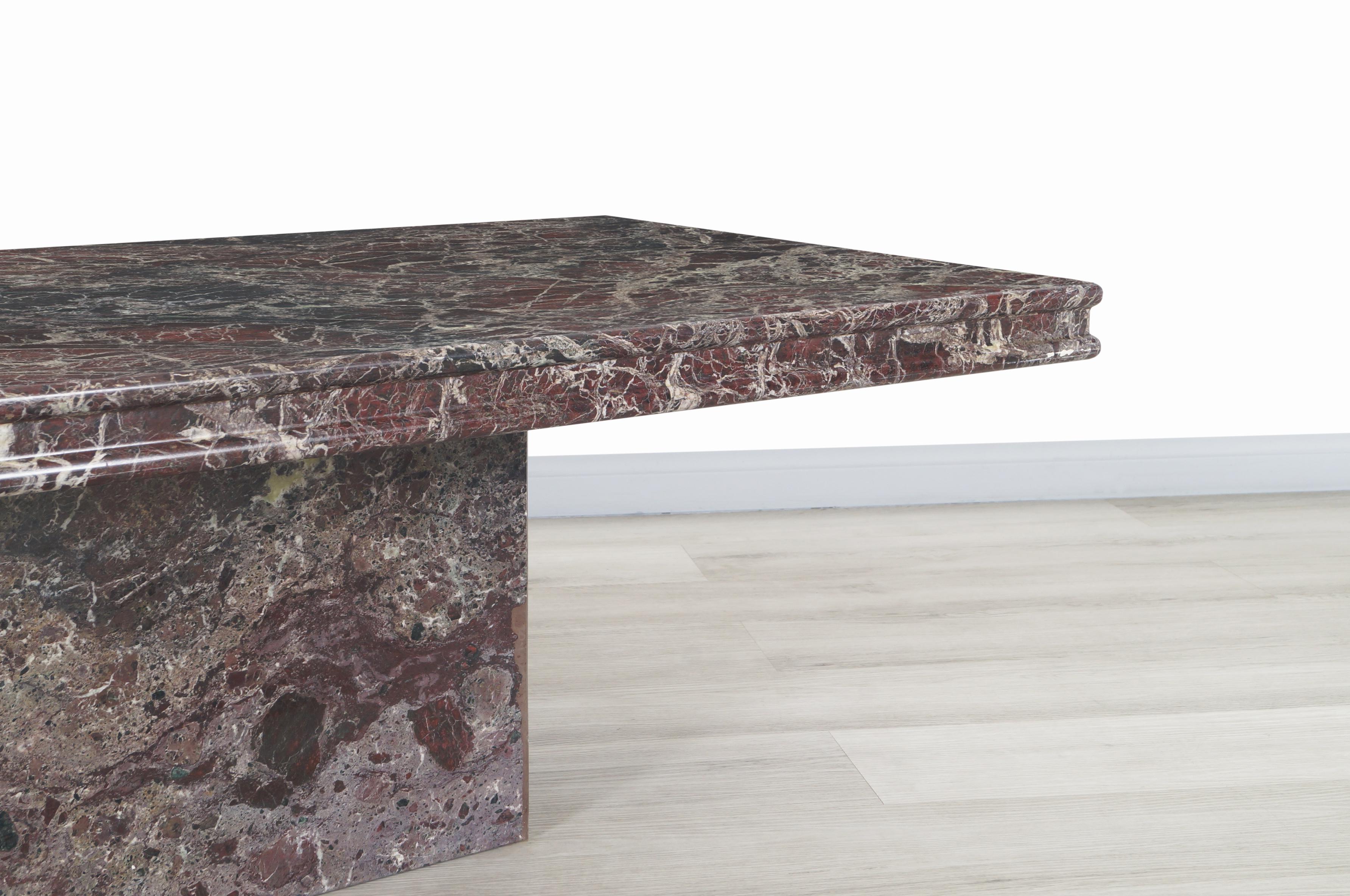 rosso levanto marble table