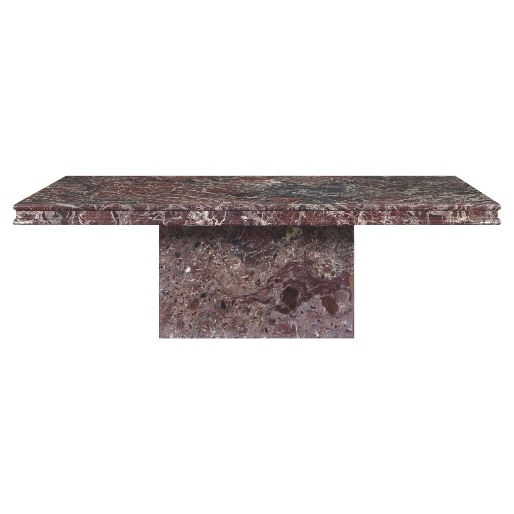 Vintage Italian Rosso Levanto Marble Coffee Table