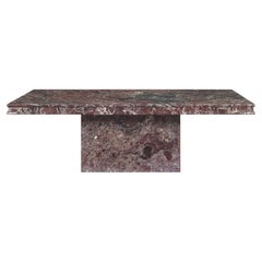 Vintage Italian Rosso Levanto Marble Coffee Table