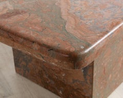 Vintage Italian Rosso Verona Marble Coffee Table