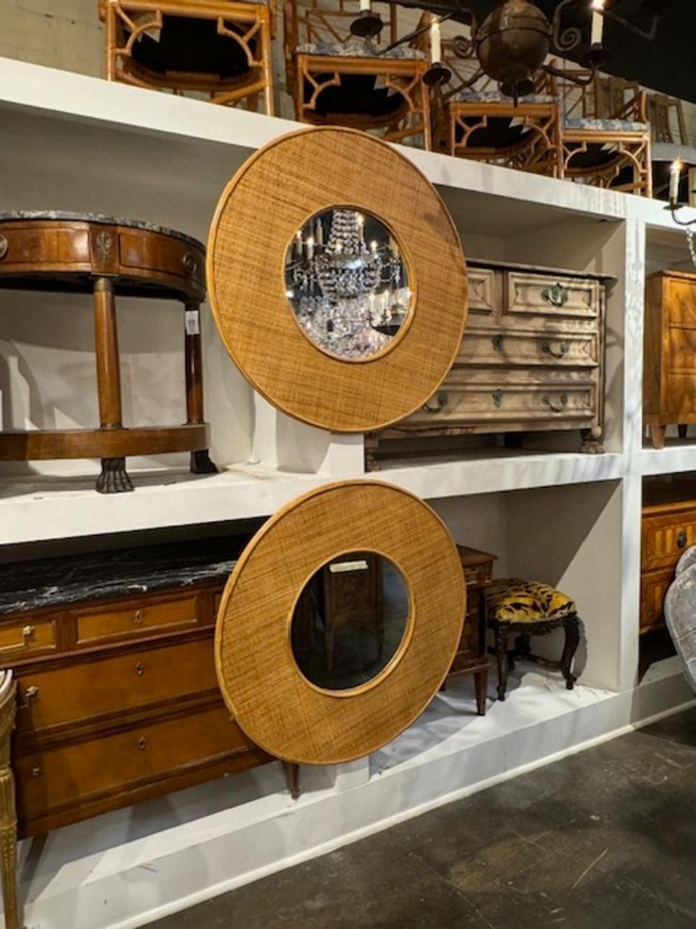 XX secolo Specchio rotondo vintage italiano in vendita