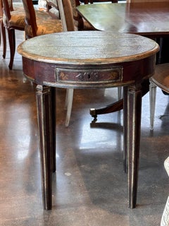 Vintage Italian Round Painted Table With Gilt Decoration