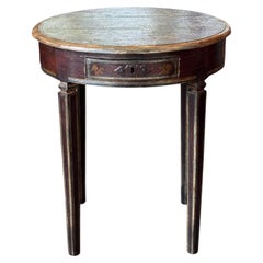 Vintage Italian Round Painted Table With Gilt Decoration