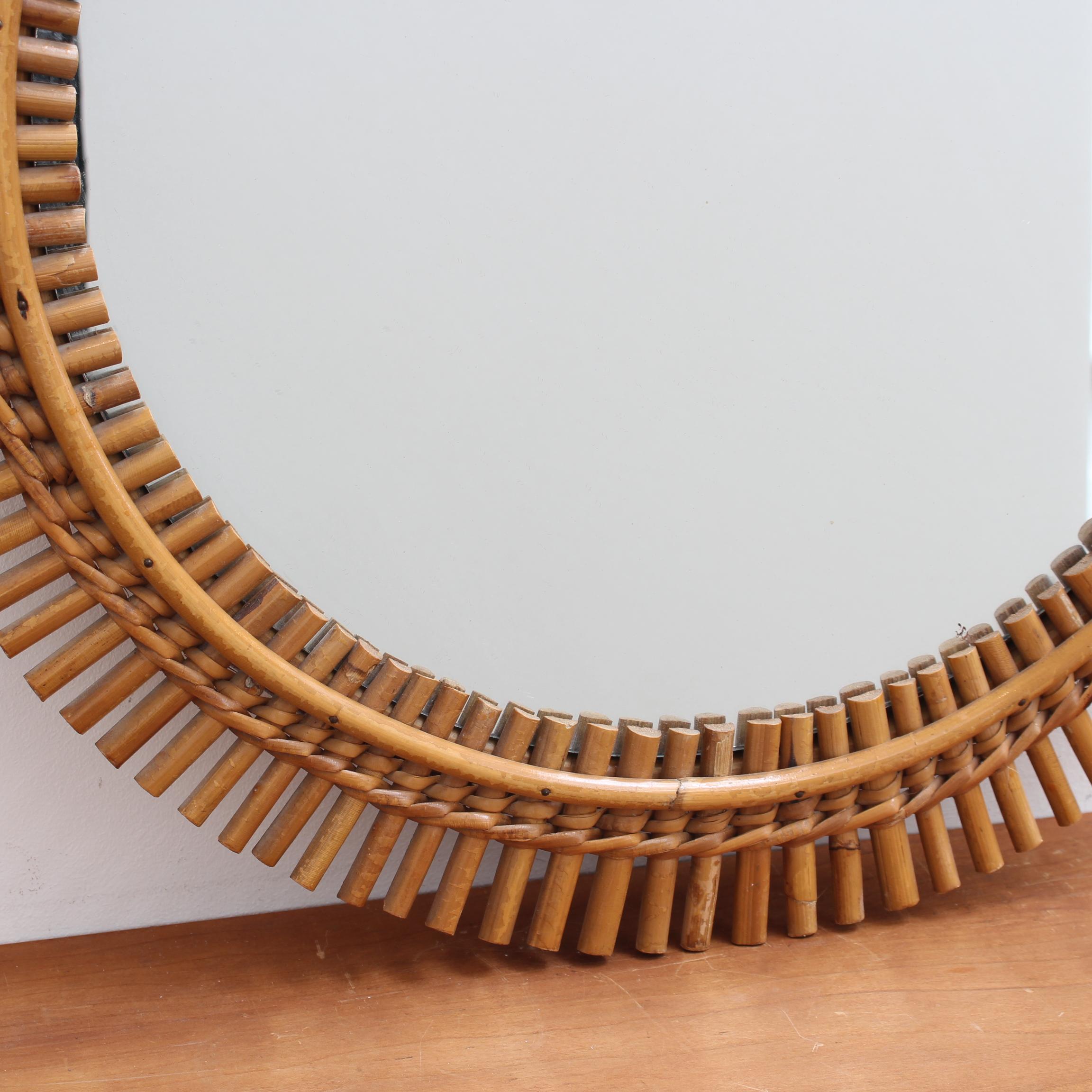 Vintage Italian Round Wall Mirror with Hanging Chain (circa 1960s) For Sale 3