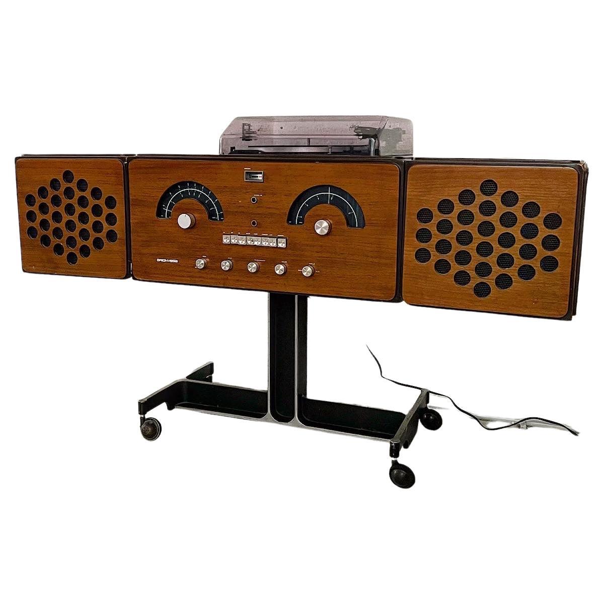 Rare Vintage Italian Iconic Brionvega RR126 Radio, Wood, Castiglioni Collectible